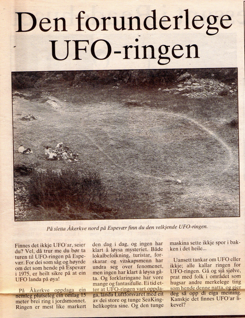 avisutklipp, den forunderlige ufo-ringen